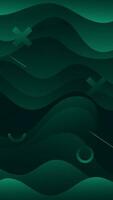 Abstract background Dark green color with wavy lines and gradients is a versatile asset suitable for various design projects such as websites, presentations, print materials, social media posts vector