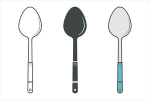 Spoon Vector, Cooking Spoon Silhouette, Restaurant Equipment, Cooking Equipment, Clip Art, Utensil, Silhouette, Spoon illustration vector