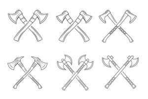 Cross Axe Vector Bundle, Cross Axe Silhouette Bundle,  Hardware Vector, Hardware Clipart, Cross Axe Outline Bundle,  Worker elements, Labor equipment, Repair tools Bundle, Cross Forest tools