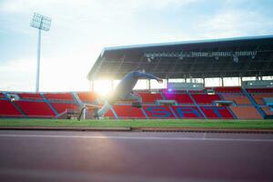 Athletes with disabilities take a break at the stadium between training sessions. photo