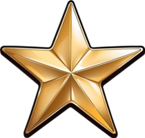 AI generated star sticker, cartoon star gold png