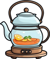 AI generated tea pot clipart AI Generative png