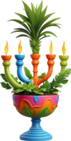 ai generado un vistoso florero con velas y plantas ai generativo ai generativo png