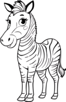 ai generato un' zebra colorazione libro ai generativo png