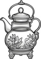 AI generated tea pot clipart AI Generative png