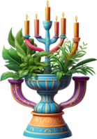 AI generated a colorful vase with candles and plants ai generative AI Generative png