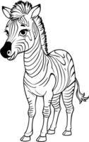 ai generato un' zebra colorazione libro ai generativo png