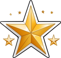 AI generated Shiny gold star, Starry illustration png