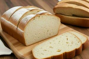 AI generated Bread sliced. Pro Photo