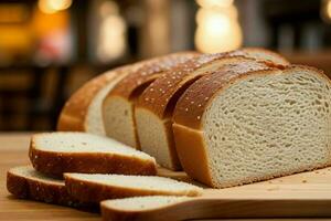 AI generated Bread sliced. Pro Photo