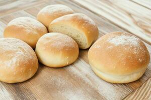 AI generated Fresh baked bread rolls. Pro Photo