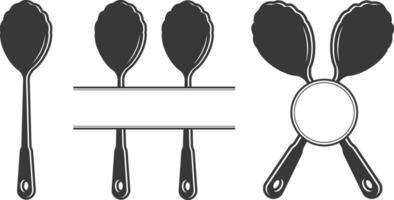 cuchillería monograma, cuchillería silueta, tenedor vector, restaurante equipo, acortar arte, tenedor cuchara y cuchillo monograma vector