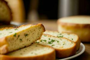 AI generated Garlic bread. Pro Photo