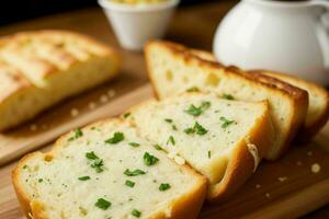 AI generated Garlic bread. Pro Photo