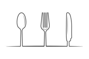 Cutlery Outline, Cutlery Silhouette, Fork Vector, Restaurant Equipment, Clip Art, Fork Spoon and Knife Outline vector