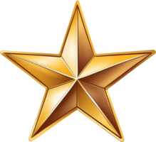 AI generated star sticker, cartoon star gold png