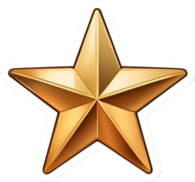 AI generated star sticker, cartoon star gold png