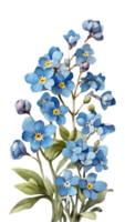 ai genererad blå glömma mig inte blommor png ai generativ