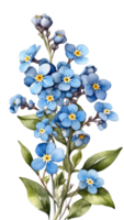 ai généré bleu oublier moi ne pas fleurs png ai génératif