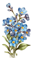 ai généré bleu oublier moi ne pas fleurs png ai génératif