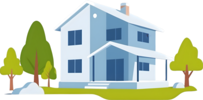 AI generated house clipart flat icon png