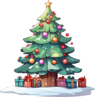 AI generated christmas tree icon png
