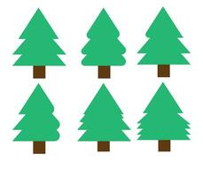 christmas tree icon set vector