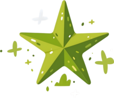 AI generated Green Star Icon cartoon png