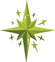 AI generated Green Star Icon cartoon png