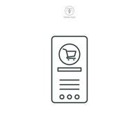 móvil teléfono con compras aplicación icono símbolo vector ilustración aislado en blanco antecedentes