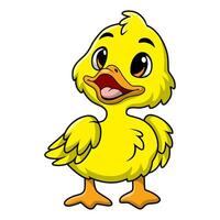 Cute duckling cartoon on white background vector