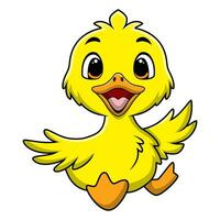 Cute duckling cartoon on white background vector