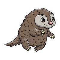 Cute pangolin cartoon on white background vector