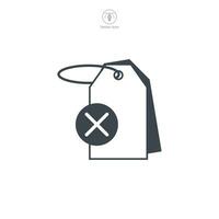 Price Tag with delete icon symbol vector illustration isolated on white background