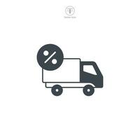 Free Shipping. Truck delivery Icon symbol vector illustration isolated on white background