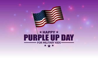 Happy Purple Up Day For Military Kids Background Vector Illustration