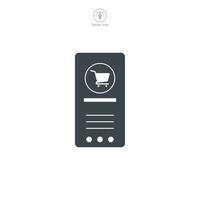 Mobile Phone with Shopping App Icon symbol vector illustration isolated on white background