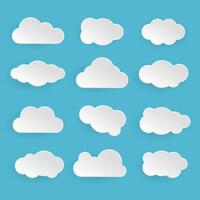 various simple 3d cloud collection vector