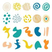 hand drawn abstract shapes collection vector