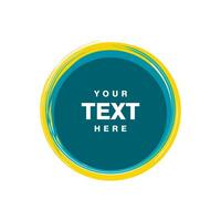 abstract turquoise yellow circle brush design, circle brush with copy space for text template vector