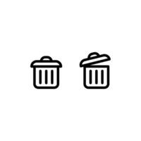 basura compartimiento icono ilustración diseño, basura lata símbolo con resumido estilo modelo vector