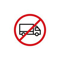 No camiones permitido ilustración firmar, No camiones símbolo diseño vector