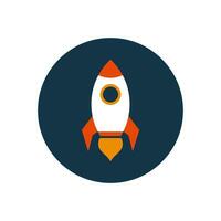 Simple Flat Rocket Icon Illustration Design, Modern Rocket Symbol Template Vector