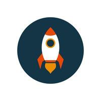 Simple Flat Rocket Icon Illustration Design, Modern Rocket Symbol Template Vector