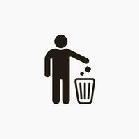 Do Not Litter Sign, Throw Garbage in the Trash Icon Illustration Template vector