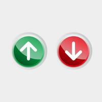 set of upload and download icon button design with glossy effect template vector