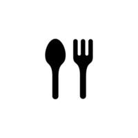 simple spoon and fork icon illustration design, silhouette of modern spoon and fork symbol template vector