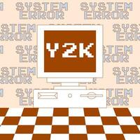 User Interface y2k card. Personal computer in flat style. Nostalgia pc elements and operating system. Delicate pastels vector illustration.