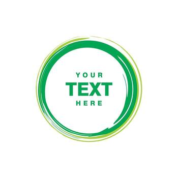 abstract green circle brush design, circle brush with copy space for text template vector