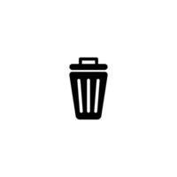 trash bin icon illustration design, flat trash can symbol template vector